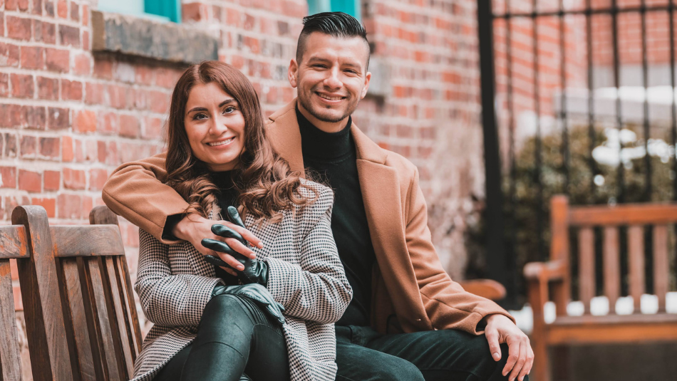 Couple sitting on bench