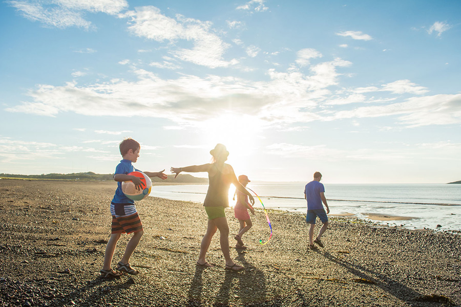 Family at beach