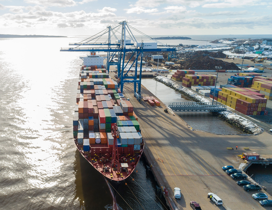 docked cargo ship