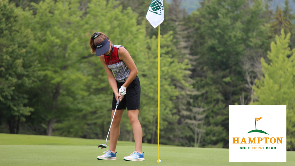 Woman playing golf