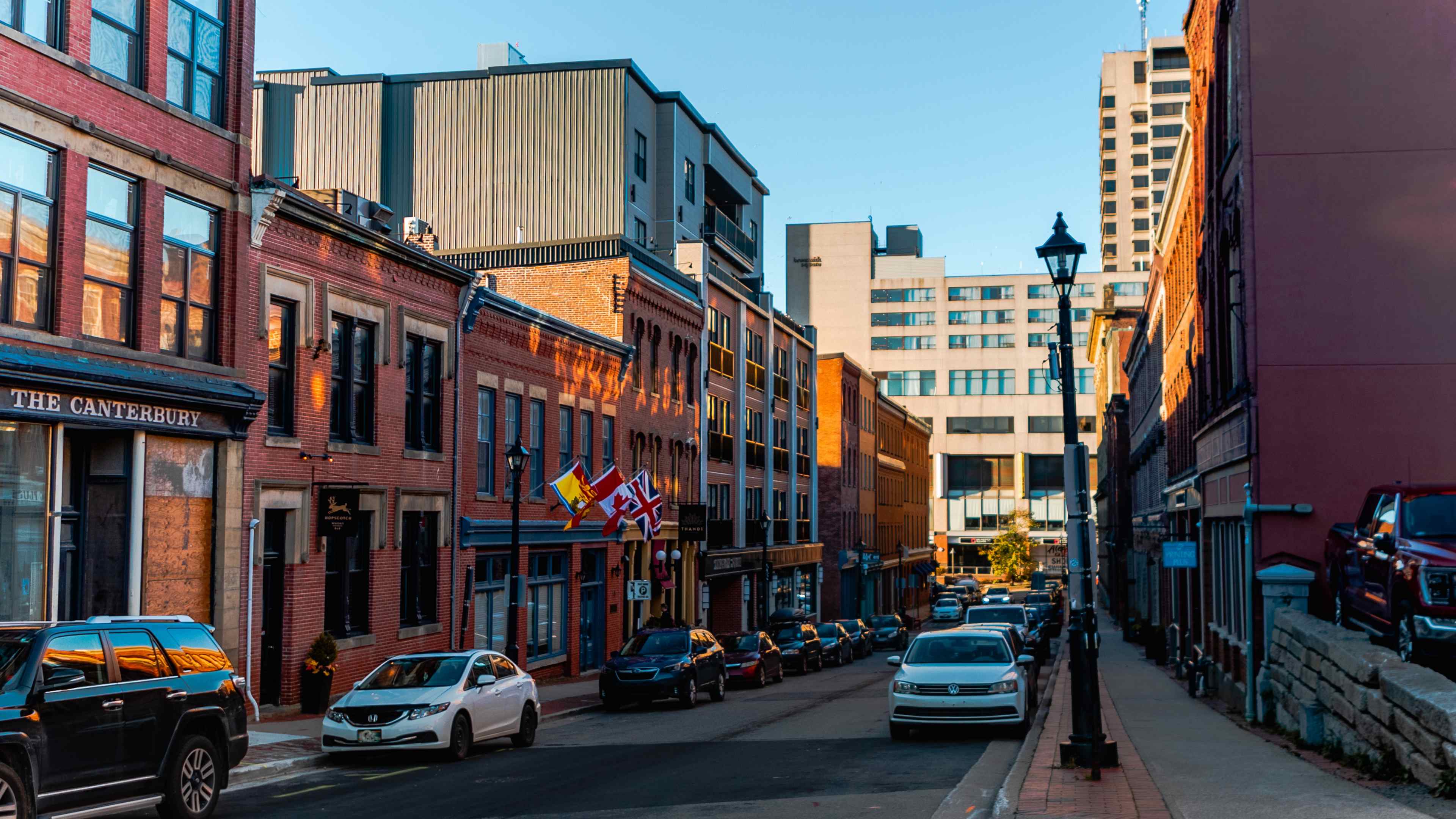 Canterbury street in uptown Saint John at dusk